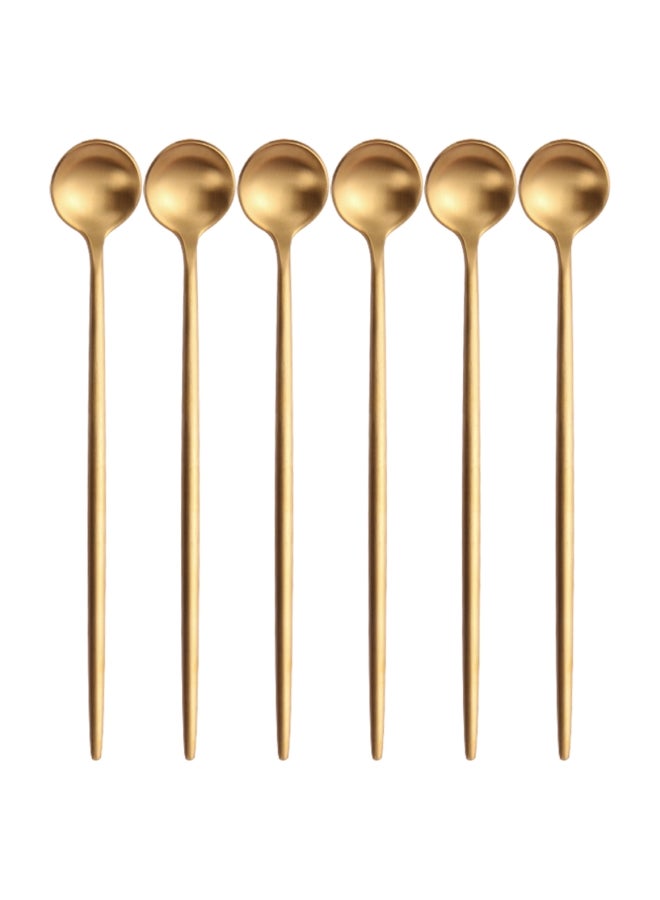 6-Piece Iced Tea Spoons Gold 20centimeter - Image 1
